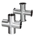 Sanitary Pipe Fitting Stainless Steel 4 Way Cross Connector